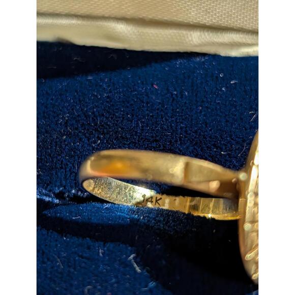 Vintage 14K Gold Solitaire Ring Star Sapphire - Sz 8.25 - Picture 5 of 5